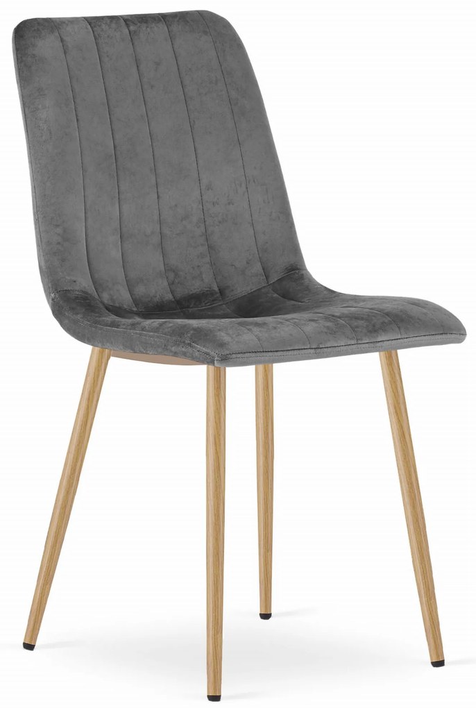 Ciemnoszare krzesło do kuchni LAVA aksamitne