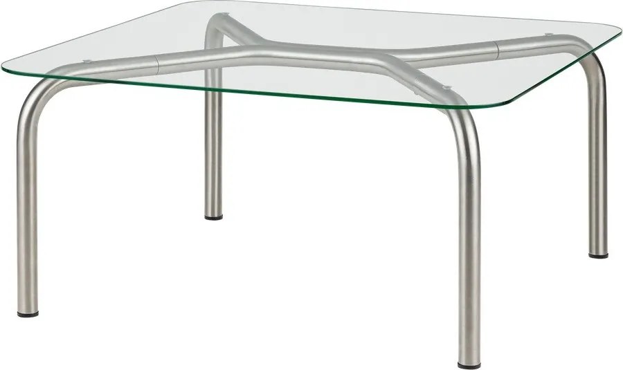 Stolik ze szklanym blatem w kolorze srebra 60x80 cm Uku – noo.ma