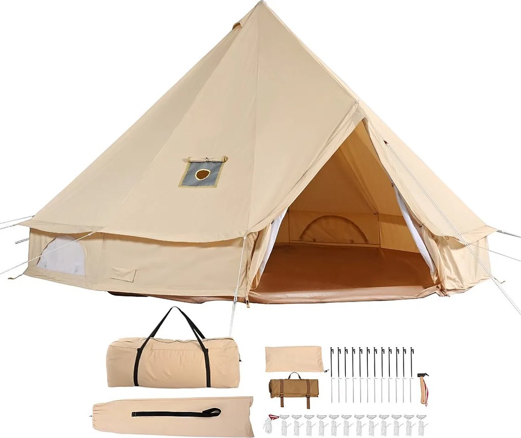 Canvas Bell Tent na Rodzinne kempingi SucceBuy 4 Season 5m z otworem na Kuchenkę