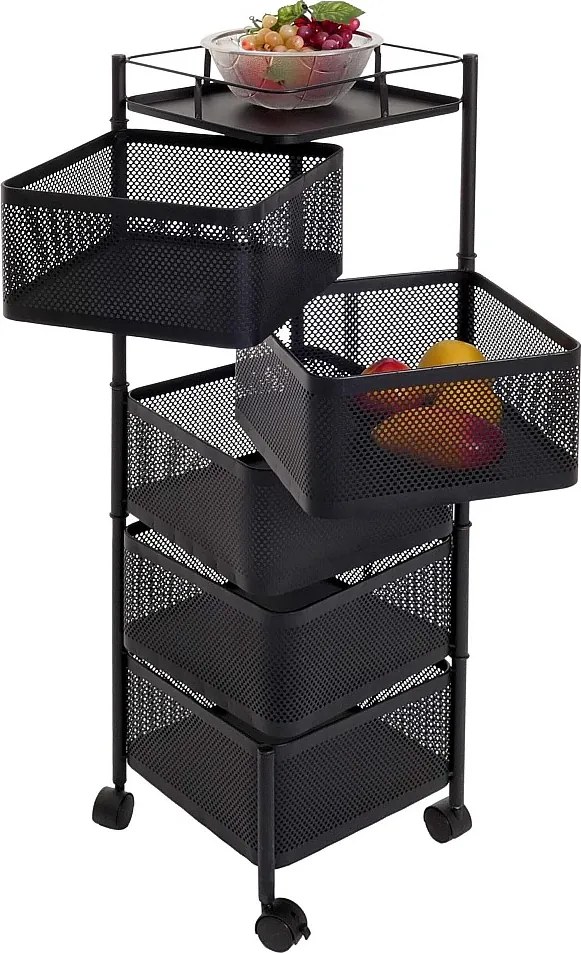 Regał jezdny MCW-N52,  czarny