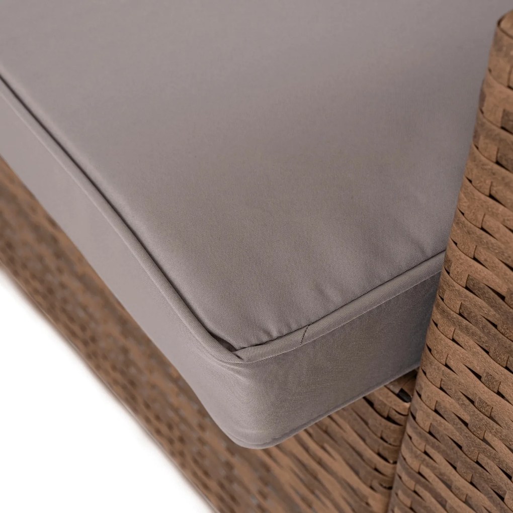 Modułowy narożnik ogrodowy ze stołem Sztokholm, brązowy/szary