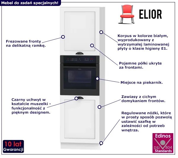 Wysoka szafka pod piekarnik biała B4-C90