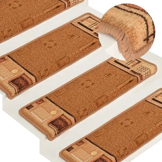 Zestaw 15 klasycznych beżowych nakładek na schody N3-W58