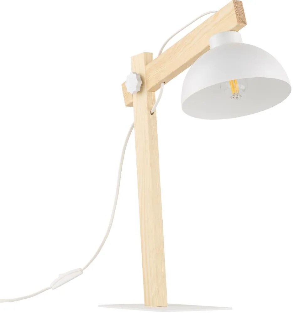 Lampa stołowa OSLO 1xE27/15W/230V sosna/biały