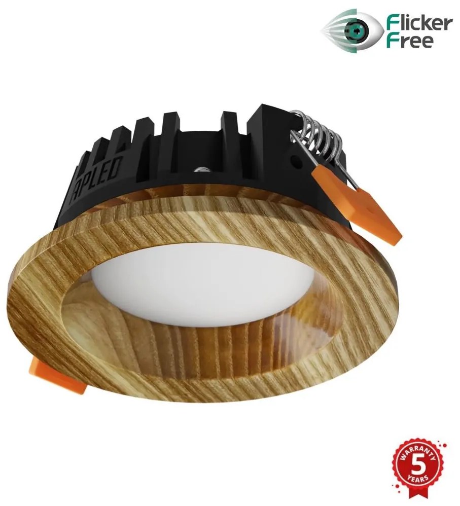 APLED - LED Oświetlenie RONDO WOODLINE LED/3W/230V 3000K śr. 9 cm popiół solidne drewno