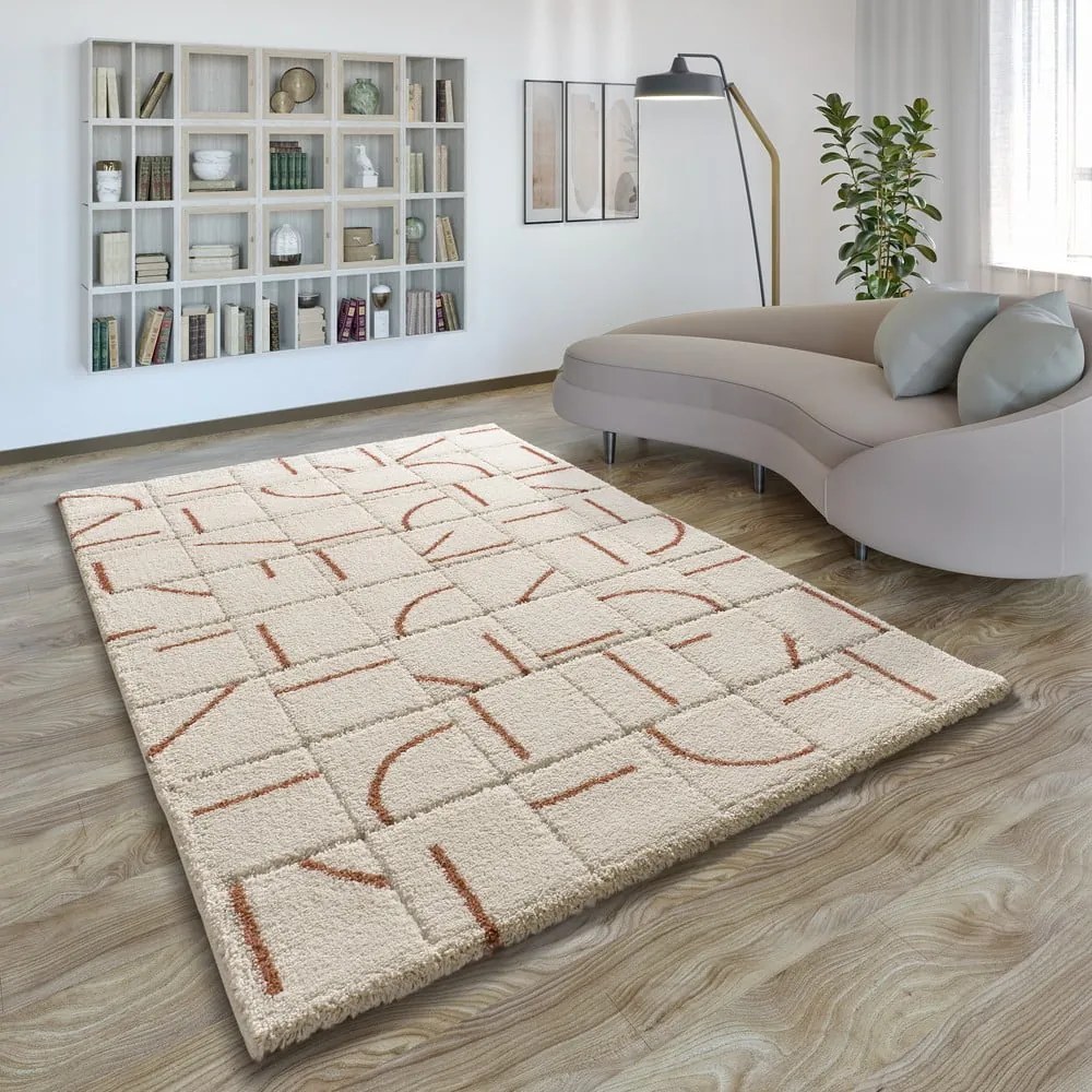 Ceglasto-kremowy dywan 60x120 cm Brenda – Universal