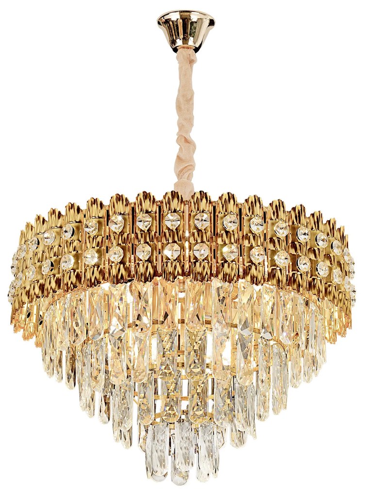 Lampa Wisząca z Kryształami G058-CP 60CM ZŁOTA