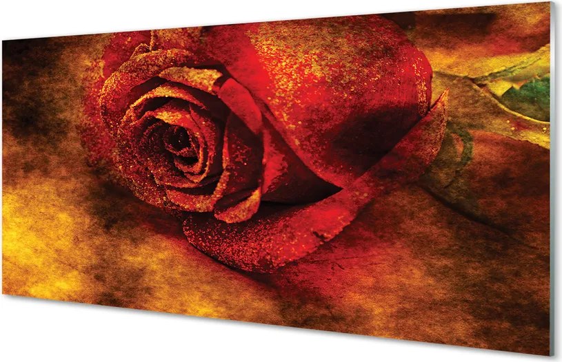 Panel szklany do Kuchni Malarski Obraz Róży