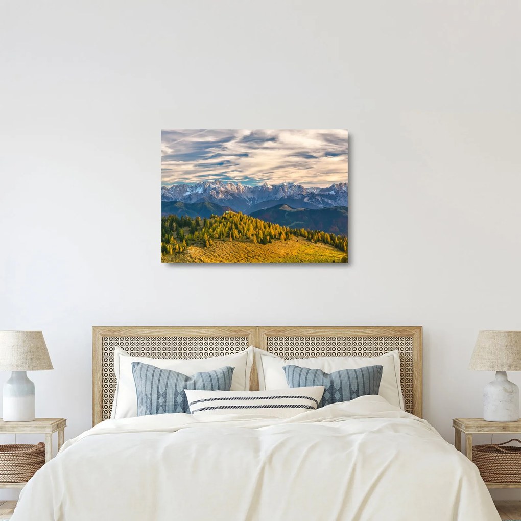 Obraz na szkle - panorama górska (70x50 cm)