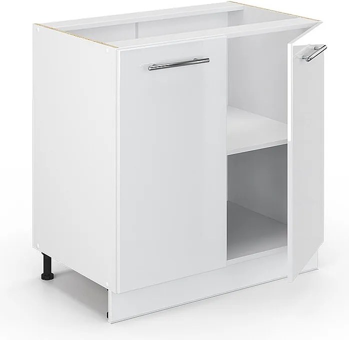 Szafka pod zlew biały wysoki połysk 80x60x82 fame-line