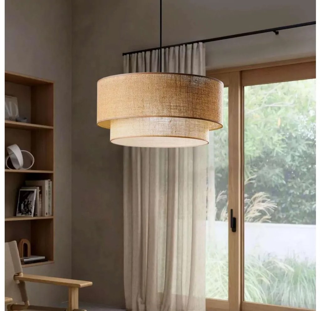 Lampa wisząca NATURA na przewodzie 1xE27/40W/230V, brązowa