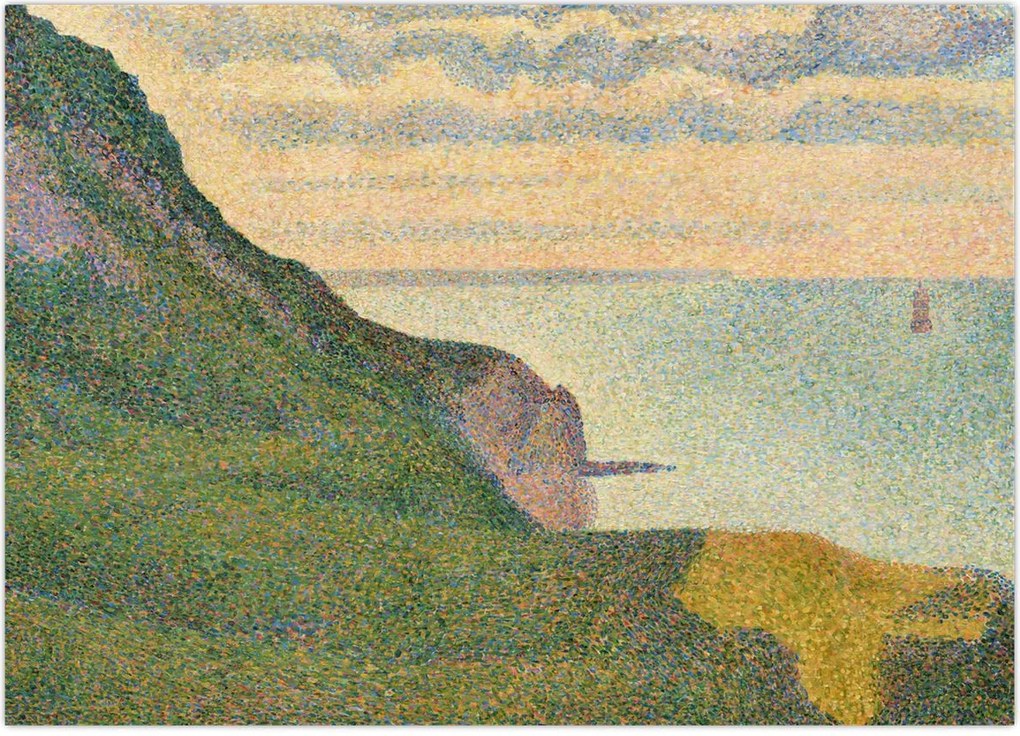 Obraz na szkle - Georges Seurat, Seascape at Port-en-Bessin, Normandy, reprodukcje (70x50 cm)