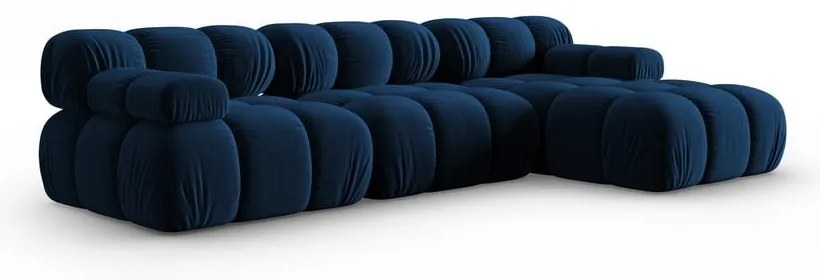 Niebieska aksamitna sofa 285 cm Bellis – Micadoni Home