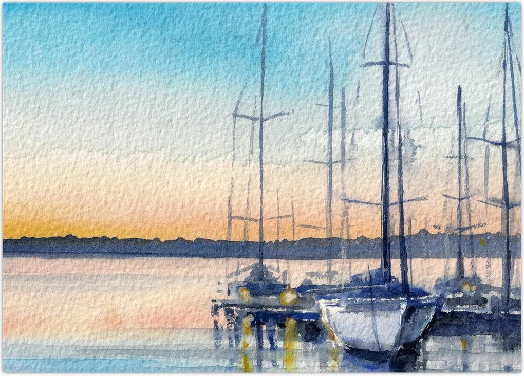Obraz - Żeglarstwo, akwary (70x50 cm)