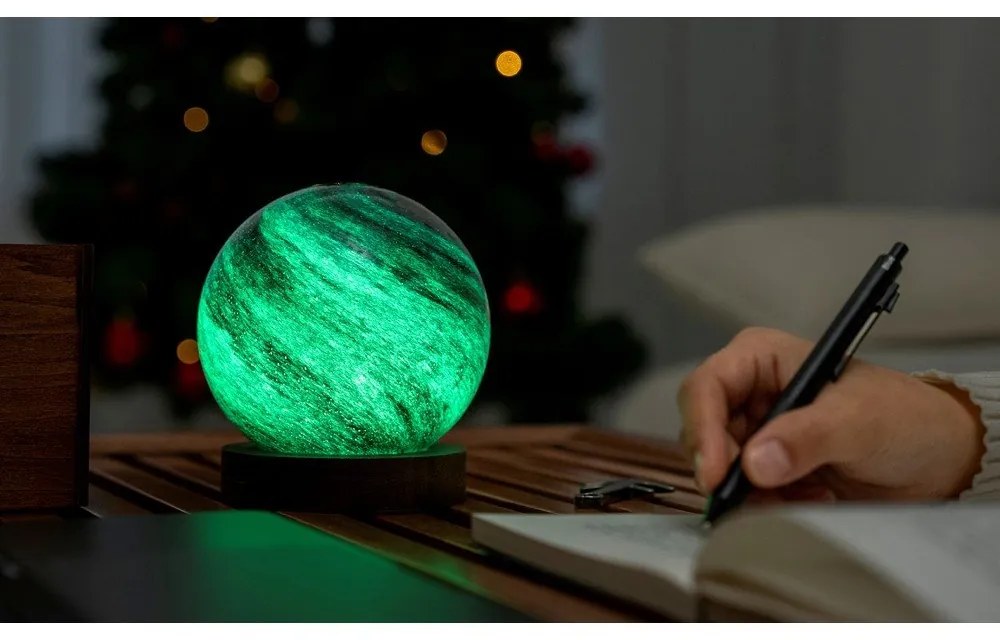 Lampa stołowa LED w ciemnym naturalnym kolorze ze szklanym kloszem (wysokość 13 cm) Stellar Ocean – Gingko