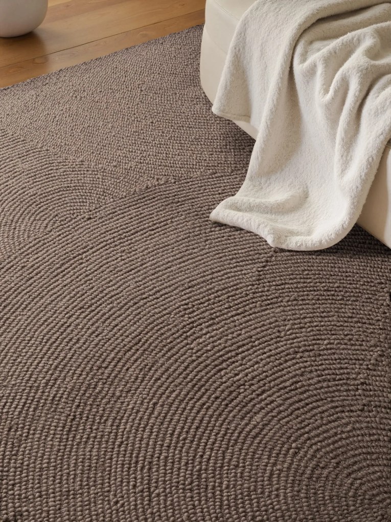 Dywan wełniany Hanse Home Eleni brązowy 120 cm x 120 cm koło