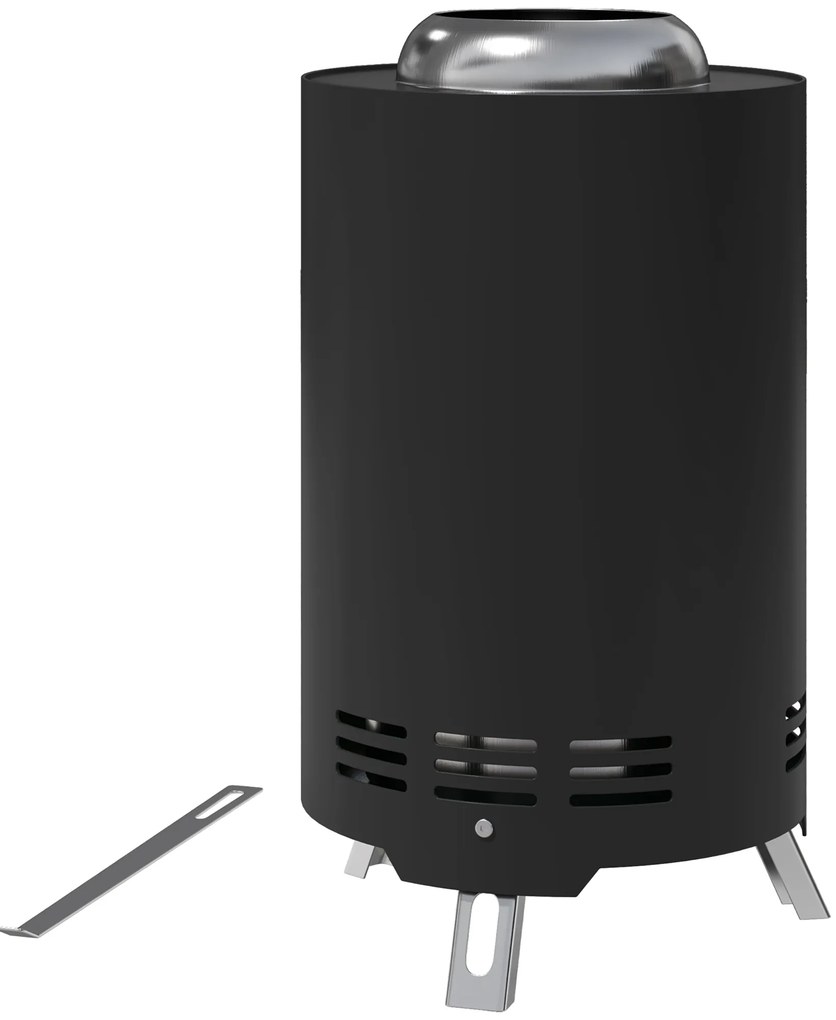 Outsunny Bezdymna miska ogniowa Ø16x25cm ze stali nierdzewnej z szufelką Czarna