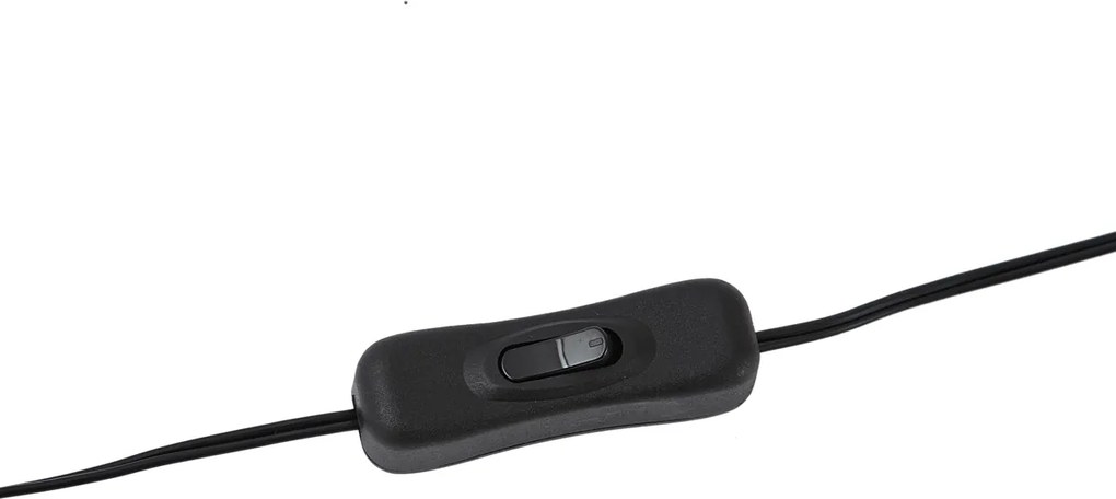 Inteligentna lampa stołowa czarna z beżowym lnianym abażurem 28 cm z Wifi A60 - Nami