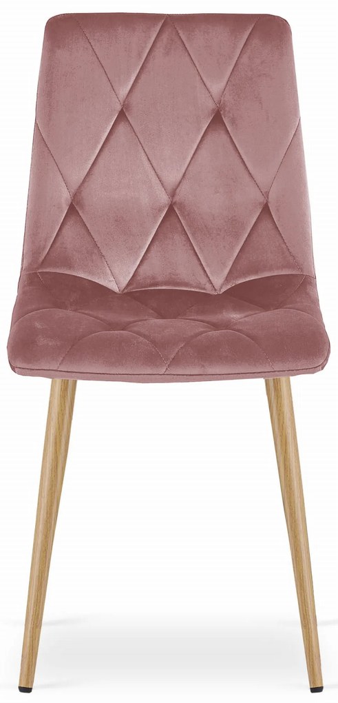 Różowe krzesło do kuchni LIBRA aksamitne