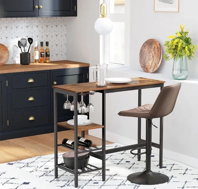 Industrialny stolik barowy rustykalny brąz Z7-L93