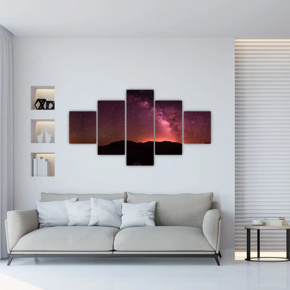 Obraz różowej Drogi Mlecznej (125x70 cm)
