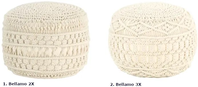Ręcznie wyplatany puf z makramy - Selina 3X