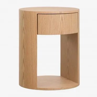 Stolik Pomocniczy Okrągły Ø40 Cm Z Mdf Adrido Roble - Sklum