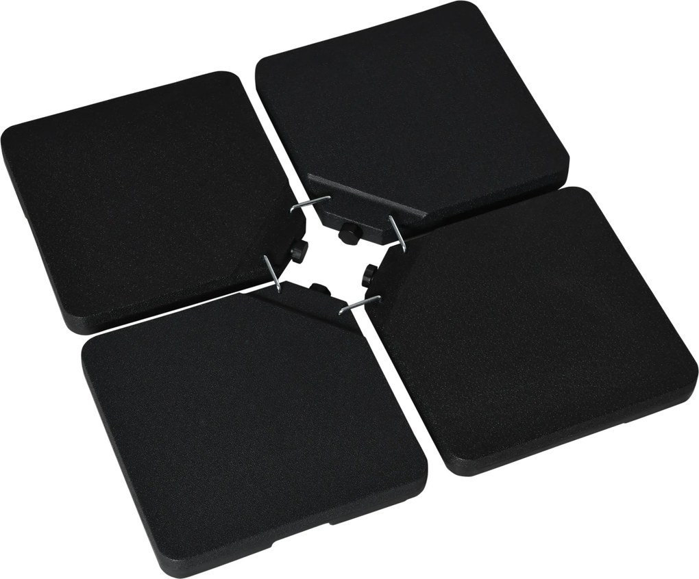 Outsunny Podstawa do parasola 4-częściowa, napełniana piaskiem/wodą do 60/70 kg | Aosom PL