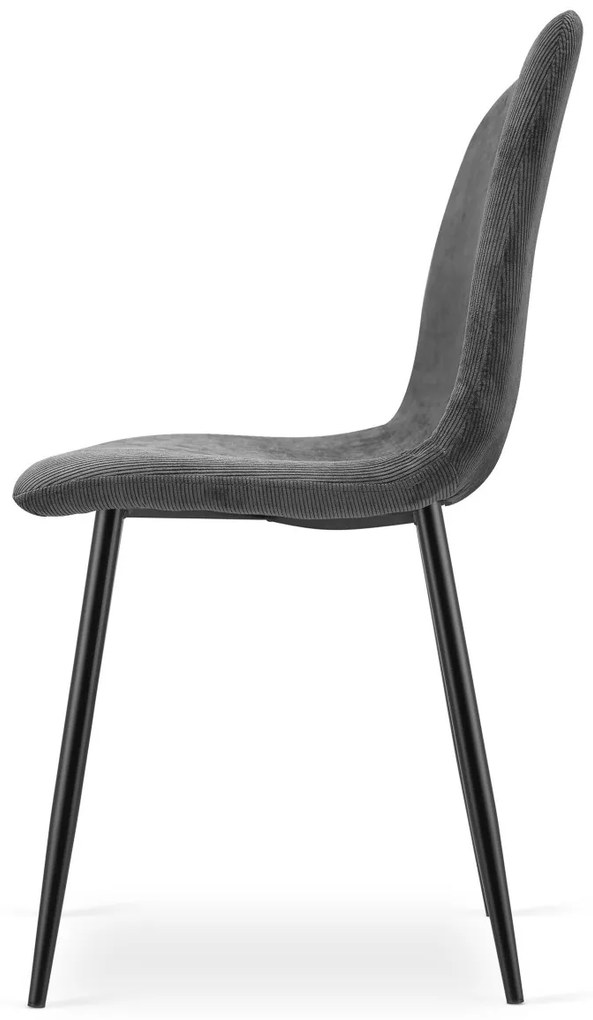 Krzesło do kuchni szare RIFT z czarnymi nogami