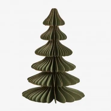 Choinka Z Papieru Navira Zielony Pesto Ze Złotym Brzegiem & ↑15 Cm - Sklum
