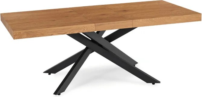 Stół Prostokątny Rozkładany HAMPTON 160-240 cm Dąb/Czarny do Jadalni Nowoczesny Loft