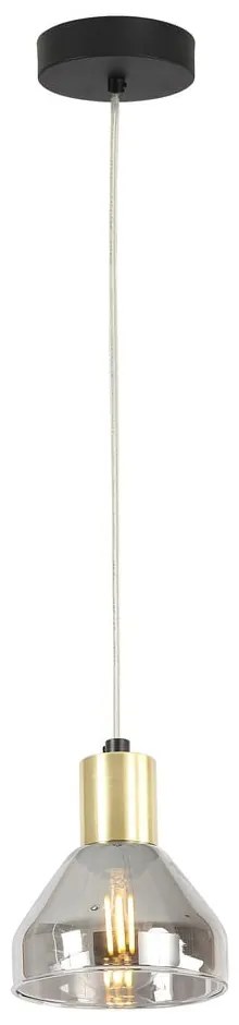 Lampa wisząca w lawendowo-złotym kolorze ze szklanym kloszem Gregory – Candellux Lighting