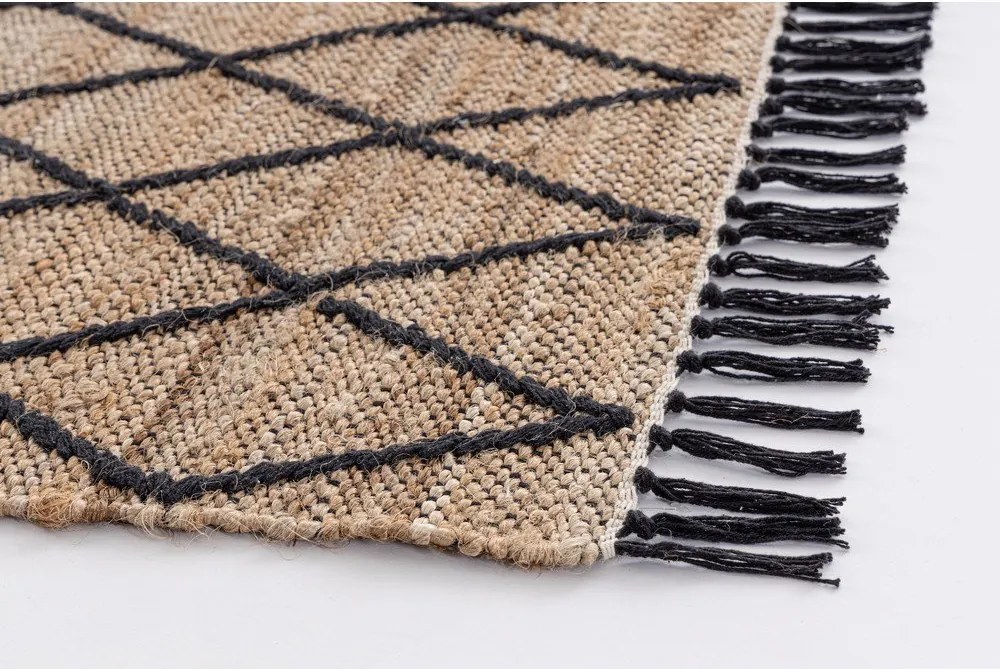 Czarny/w naturalnym kolorze dywan z juty tkany ręcznie 60x90 cm Shaila – Yes Everyday