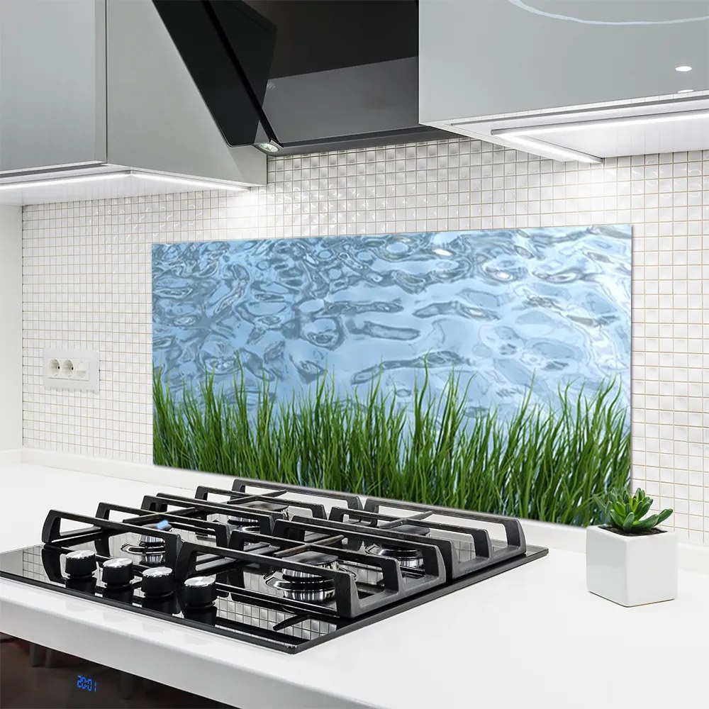 Panel Szklany Świeżość Trawy Nad Brzegiem