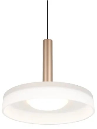 Lampa wisząca LED w czarno-biało-złotym kolorze ze ściemniaczem i szklanym kloszem ø 22 cm Celeste – Trio