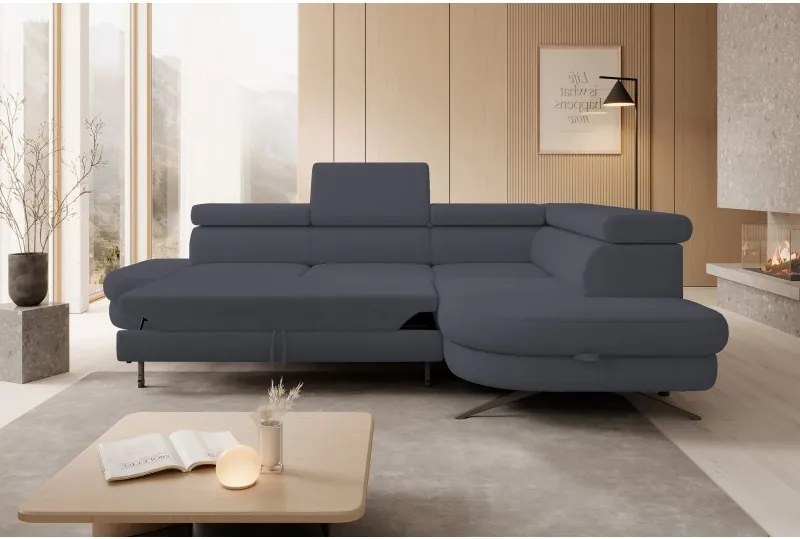 Narożnik OTIS L Prawostronny Regulowane Zagłówki wolnostojący tkanina AURORA 19 WERSAL