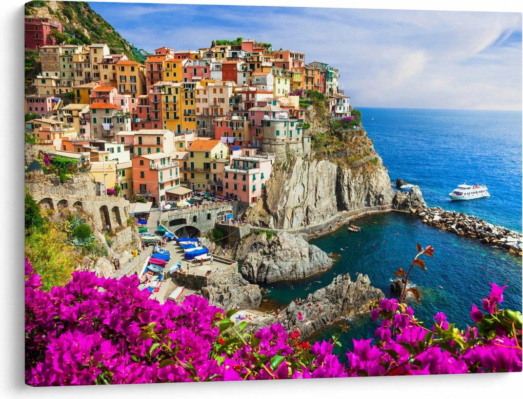 Obraz - Włoska wioska Manarola (70x50 cm)