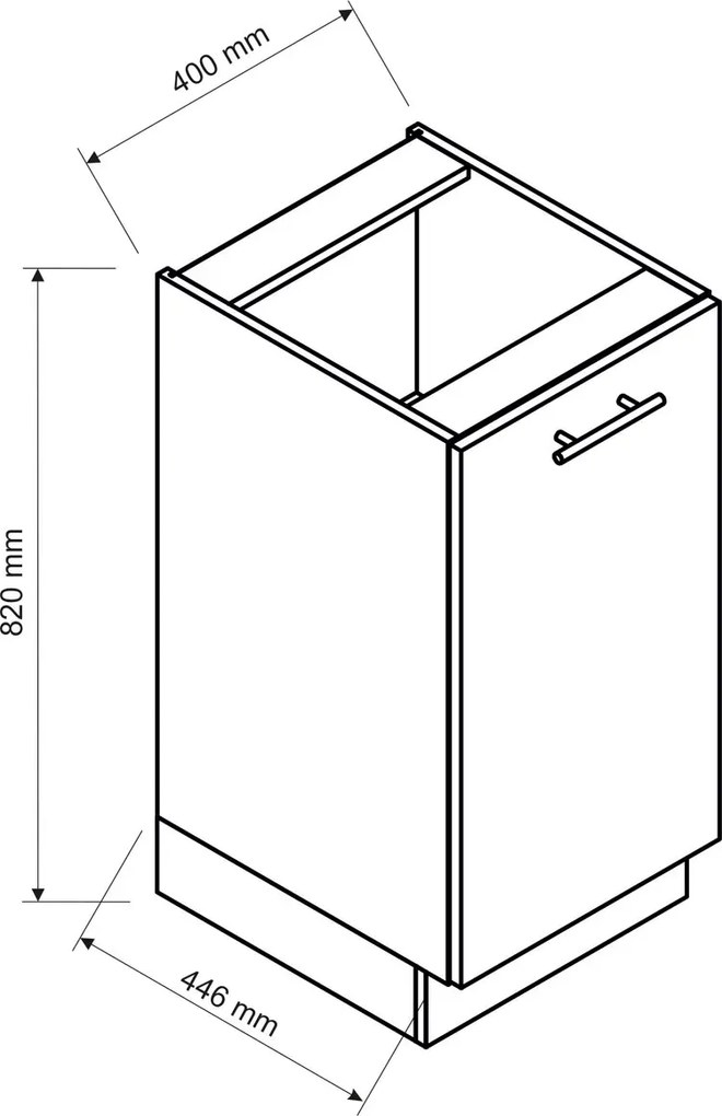 Dolna szafka kuchenna 40 cm beż piaskowy - Bixor 6X