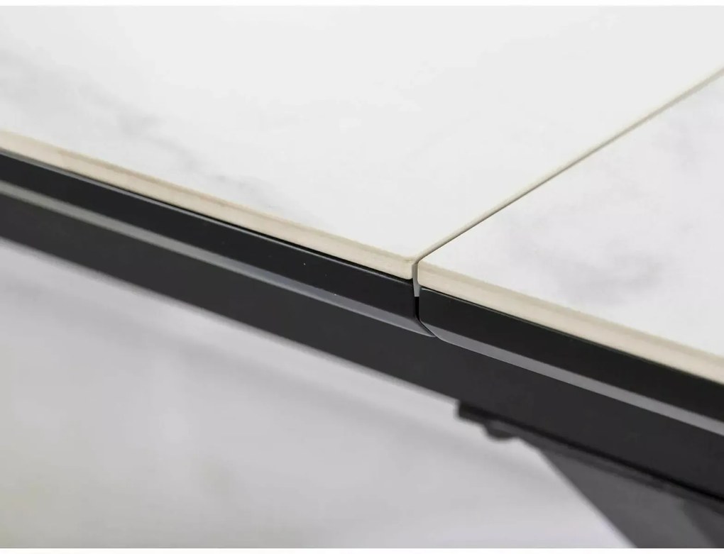 Stół rozkładany LOGAN CERAMIC 160(200)x90 biały mat/czarny mat SIGNAL