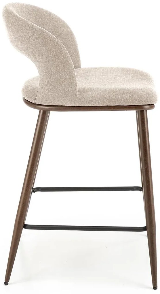 Beżowe krzesło barowe z oparciem - Bleros