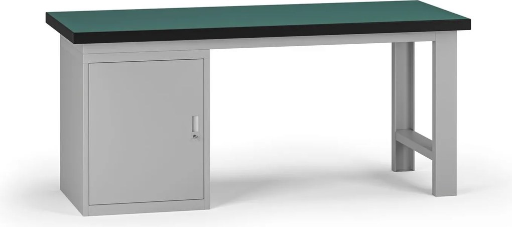 Stół warsztatowy G8, 1800 x 750 x 800 mm, 1x szafka, szary