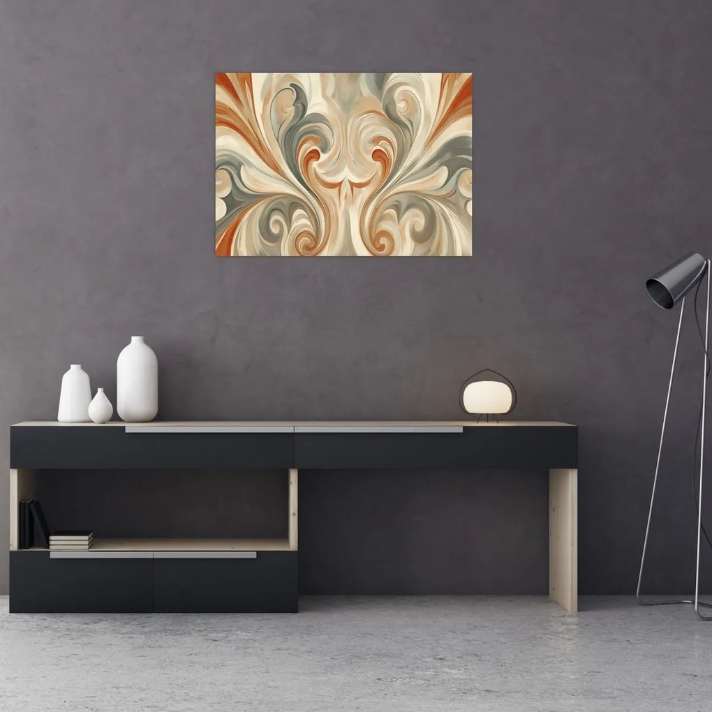 Obraz na szkle - Wiry w ziemistych barwach (70x50 cm)