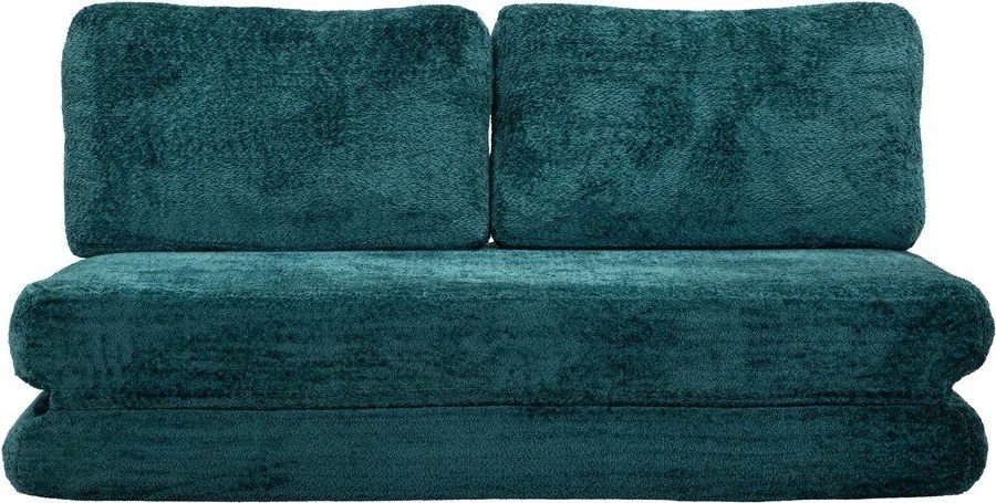 Zielononiebieska rozkładana sofa z materiału bouclé 150 cm Faster – Mauro Ferretti