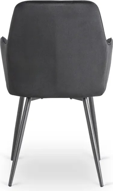 Zestaw Stół Prostokątny Rozkładany HAMPTON 160-240 cm Dąb Rustykalny/Czarny i 4 Krzesła Tapicerowane BRESSO Czarne