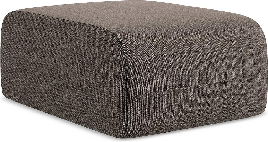 Pufa - z tkaniny bouclé - czekoladowy - LANI