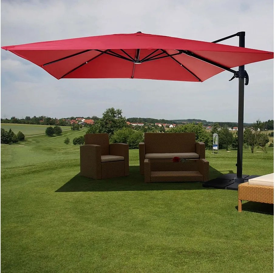 Parasol do świateł drogowych MCW-A96 I obrotowy,  czerwony ze stojakiem, obrotowy