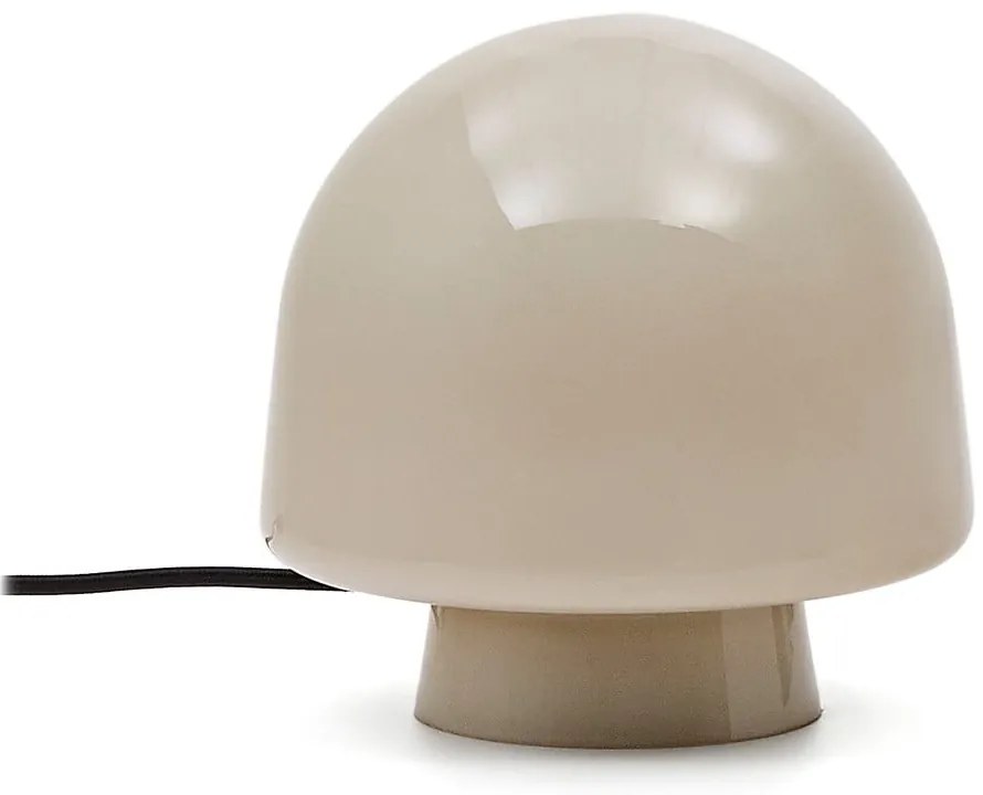 Szarobeżowa lampa stołowa ze szklanym kloszem (wysokość 20 cm) Reig – Kave Home