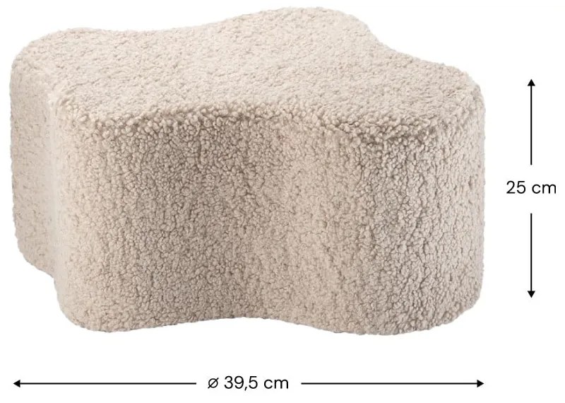 Jasnobrązowy puf dziecięcy z materiału bouclé Cloud – Wigiwama