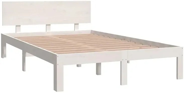 Białe łóżko z drewna sosnowego 120x200 C7-K64