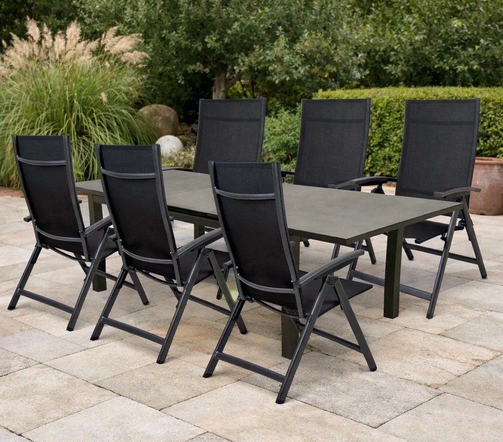 Doppler FIRENZE AVANTAGE zestaw mebli ogrodowych 6+1 antracyt